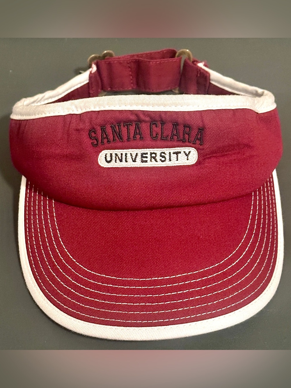 Santa Clara University Visor Hat Maroon Red Legacy 92 NCAA SCU Broncos Golf Sun